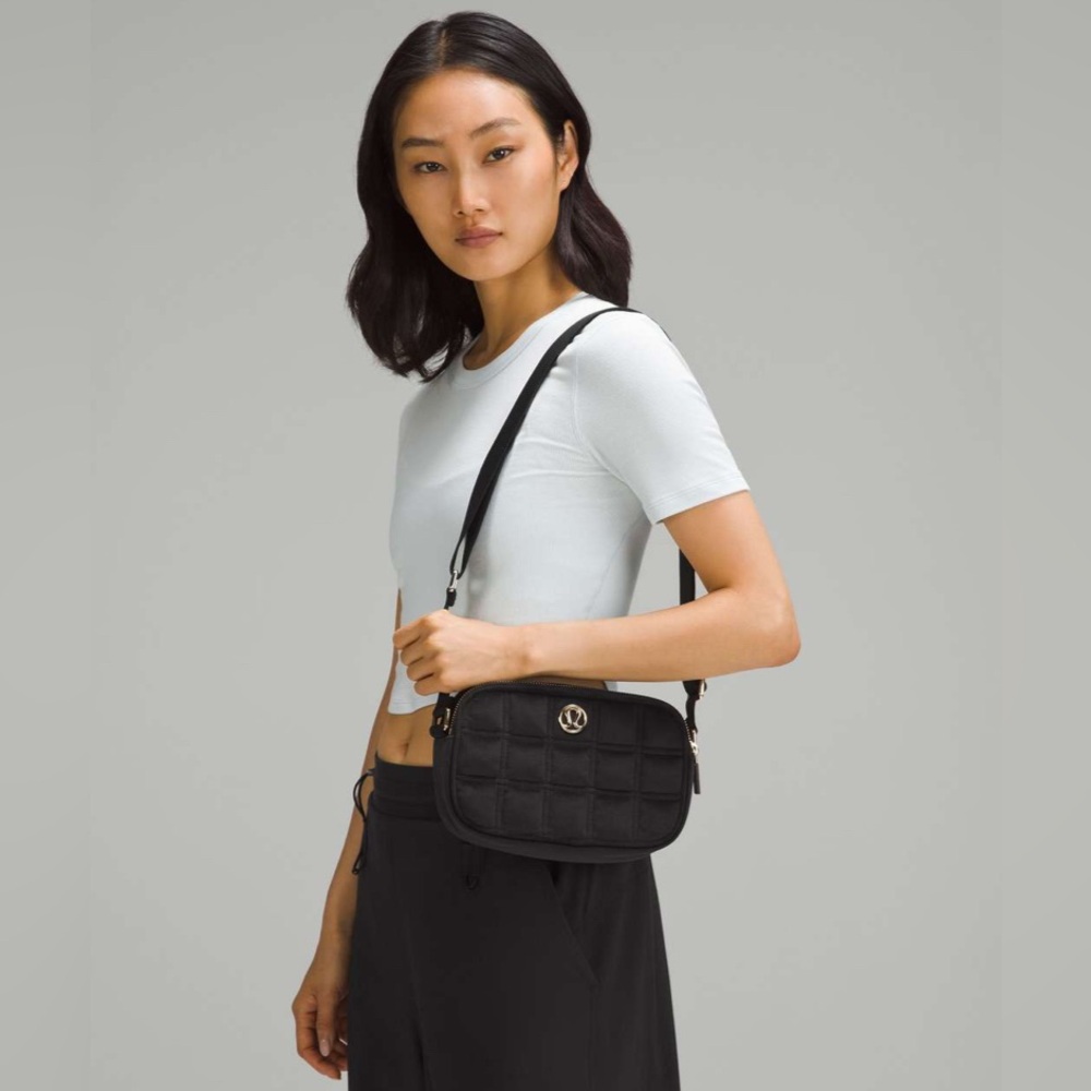 Lululemon Black Crossbody/Shoulder Bag *Qulited Velour